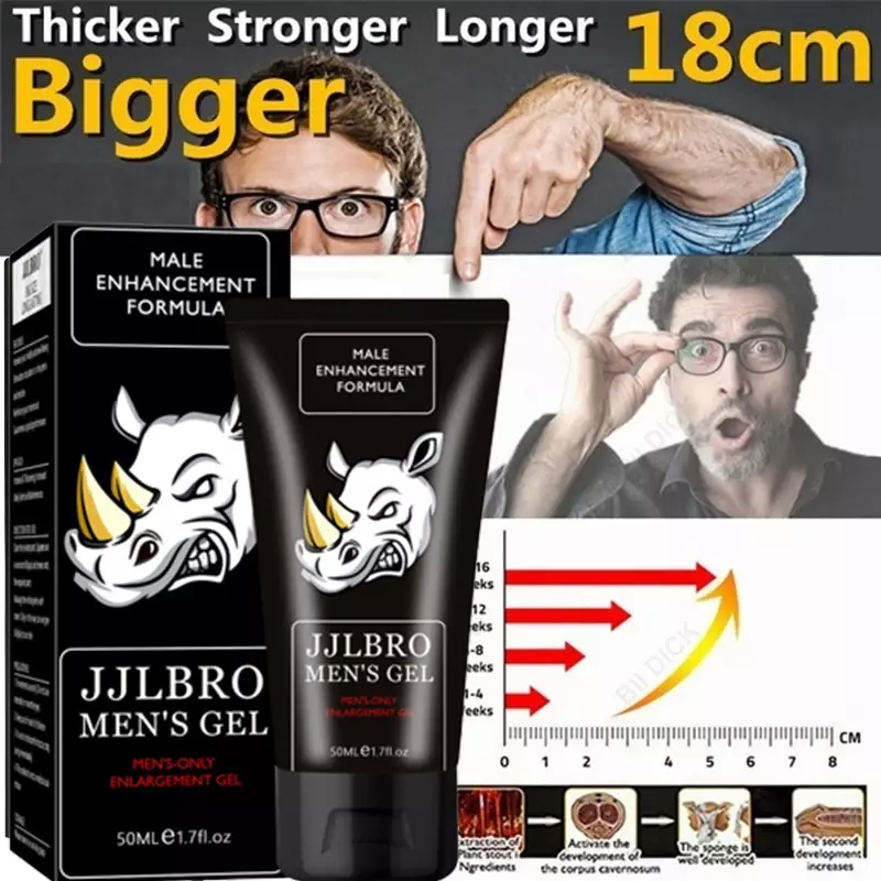 JJLBRO-Crema de masaje para agrandar el pene XXL, GEL Rhino, agrandamiento y engrosamiento