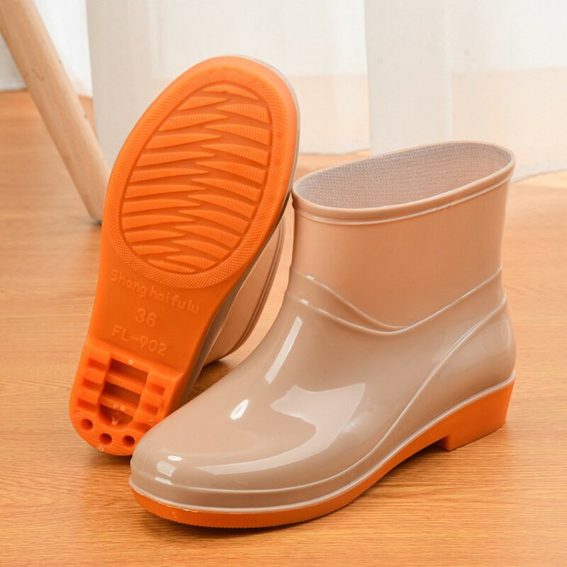 Damskie buty kalosze komfortowe światło trzewiki na deszcz matowe buty przeciwdeszczowe zimowe Unisex wygodne buty z kurczakiem