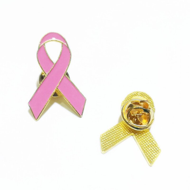 10 ชิ้นเข็มกลัด Pin มะเร็งเต้านมผู้หญิงเลดี้แฟชั่นริบบิ้นปก Pin drop shipping
