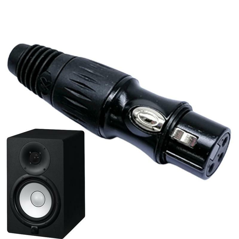 Adaptador de micrófono Jack, Conector de Audio de 3 pines, color negro, hembra, para auriculares y altavoces