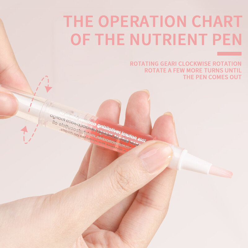 6Pcs น้ำมันปากกาสำหรับเล็บน้ำมันสำหรับเล็บแปรงเล็บ Cuticle Oil Pen Kit