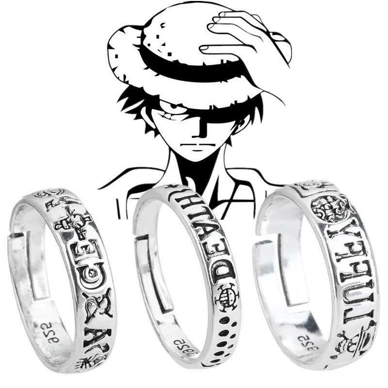 New Anime ONE PIECE Law Monkey D Luffy Portgas D Ace Figure Adjustable Ring Model Toys Collect Cosplay props Gifts