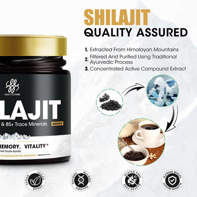 Powerful High Purity Shilajit Mineral Supplements Natural Organic Shilajit Erection Resin Improve Performance and Endurance