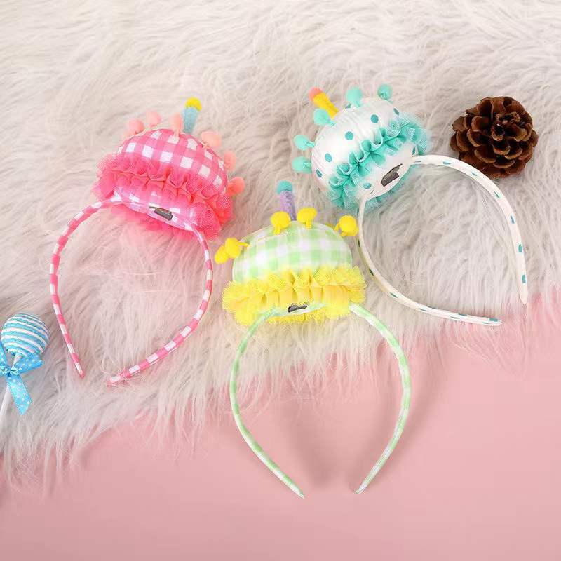 Children Adult Candles Caps Happy Birthday Party Hat Headwear Dress Up Gift Hair Wear Crown Decoration Cosplay Costume Pink Blue