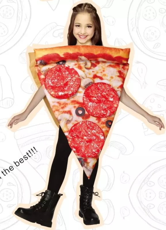 Kostum Pizza Cosplay lucu, pakaian pesta makanan untuk pesta dewasa dan anak-anak, alat peraga kinerja Halloween