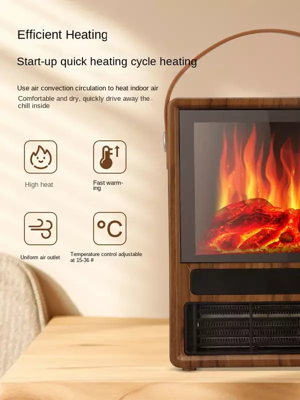 Rongzhi-レトロ暖炉,ヨーロピアンスタイル,高速加熱,リモコン,3Dシミュレーションフレーム,家庭用,220v