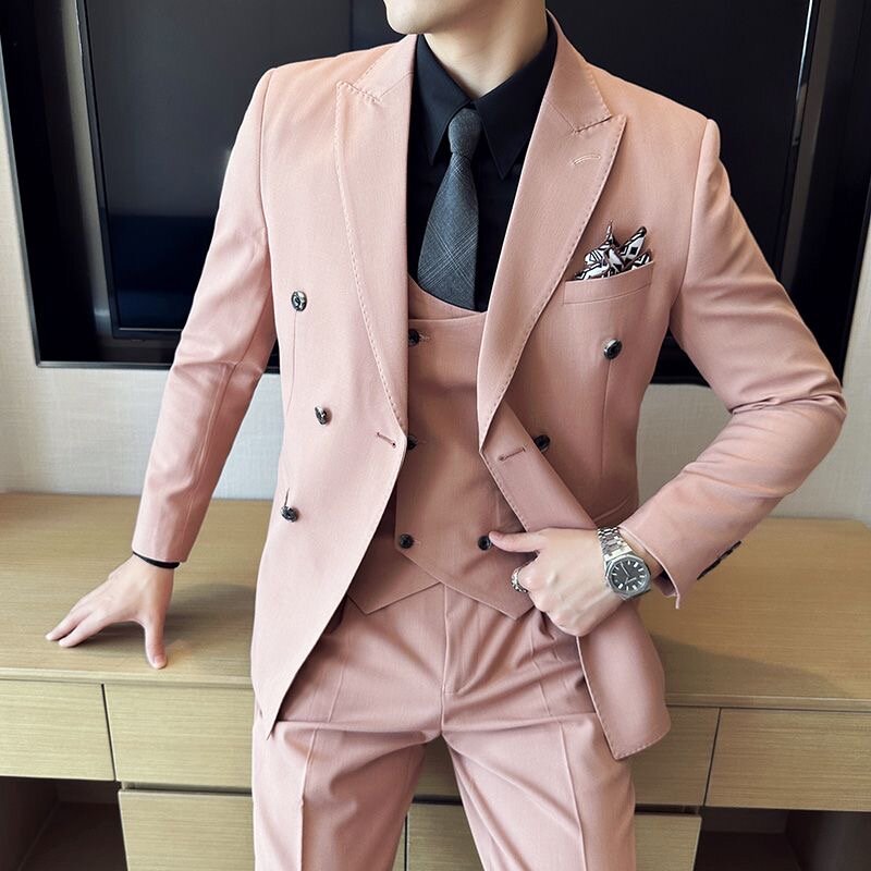 23 garnitury męskie w stylu koreańskim smukłe drużby ślubne garnitury bankietowe