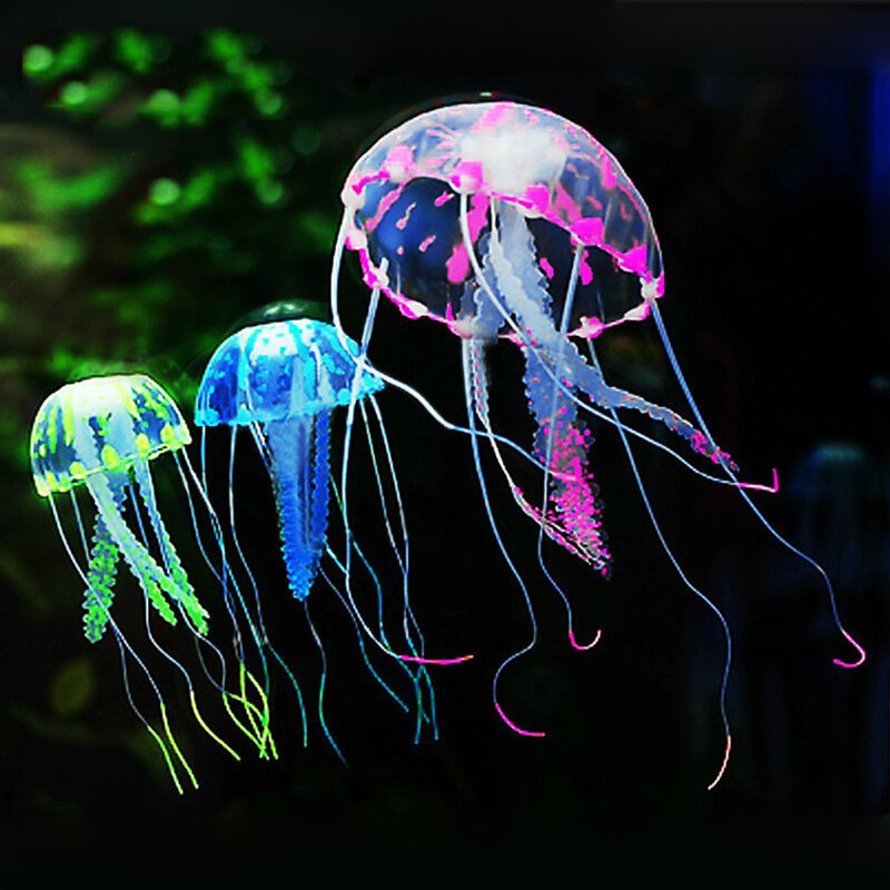 Medusas artificiales para decoración de Acuario, Accesorios luminosos para peceras, paisaje, 1 a 10 piezas