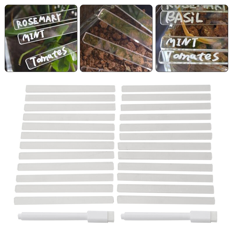Etichetta per giardini dei cortili etichetta acrilica trasparente strumenti convenienti pennarelli per piante facili da usare pellicole protettive 24 in vaso