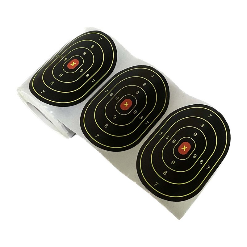 200 Pcs/Roll 70MMX101MM Oval Shaped Splatter Reactive Targets Paper Stickers For Indoor N Outdoor Shooting Target Papers