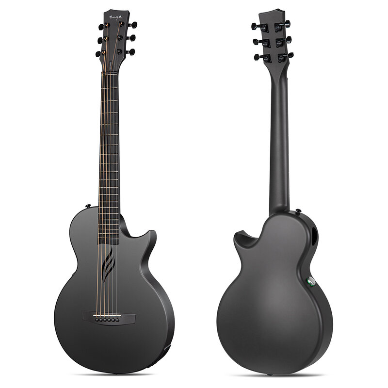 Enya Nova Go SP1 gitar pintar 35 inci, gitar pintar serat karbon portabel, gitar perjalanan listrik akustik dengan wadah dan kabel pengisian