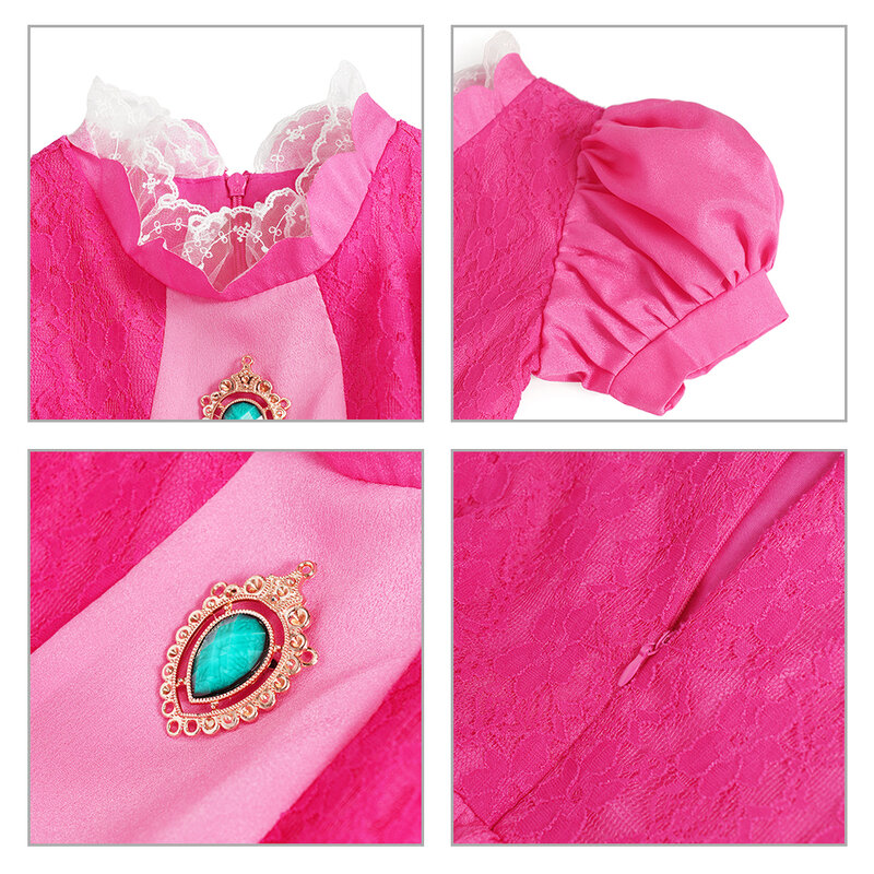 2024 dzieci dziewczyny brzoskwiniowa sukienka księżniczki brzoskwiniowe kostiumy Cosplay różowe urocze ubrania dziewczynek karnawałowe ubrania na przyjęcie urodzinowe