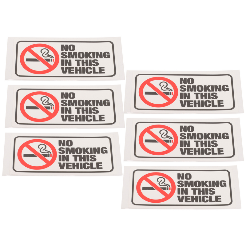 Emblemas de aviso do veículo para etiquetas do carro, este adesivo do veículo, sinal de etiqueta impermeável, 6 pcs