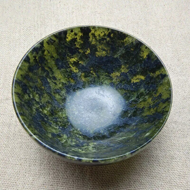 Natural gelado Yao Wang Shi Tea Bowl, Forte magnético tibetano jade chá xícara, pedra serpentina, Jade água copo