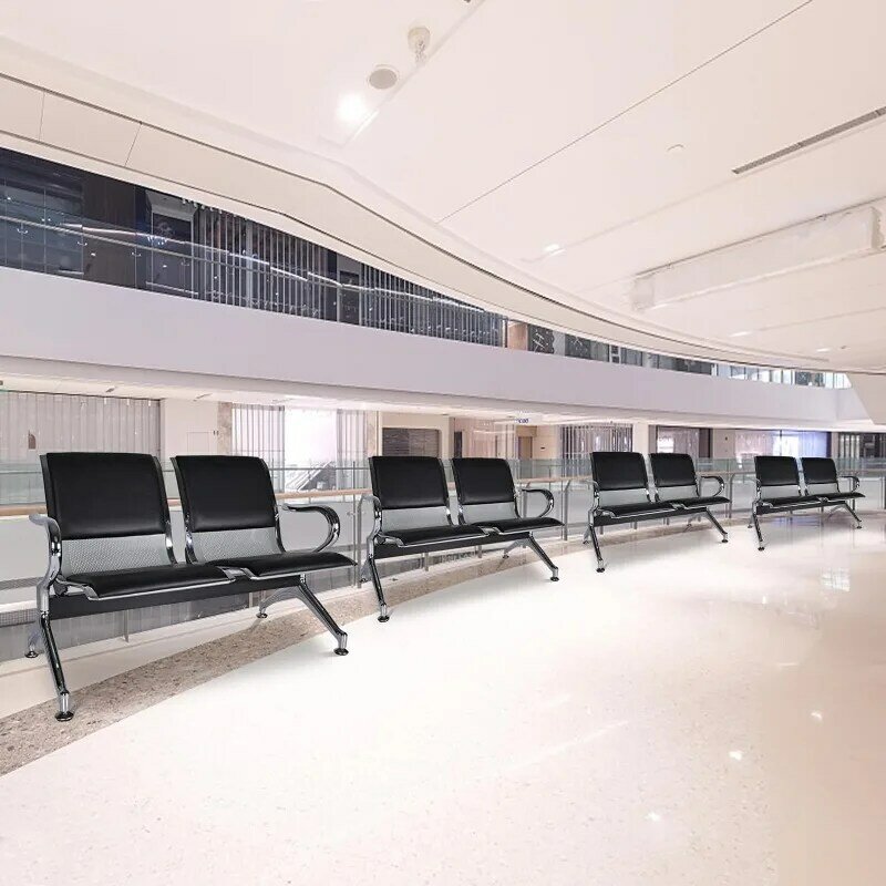 Cadeiras de espera de couro PU, Móveis do lobby, Banco de recepção, Assentos para Aeroporto, Banco, Hospital, Escola