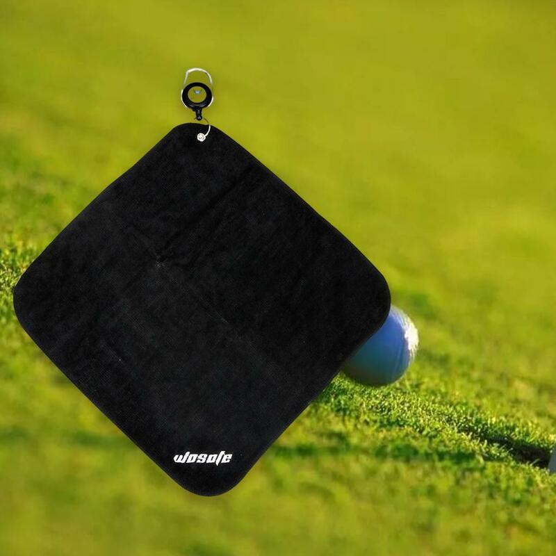 Handuk Golf Microfiber 30x30cm, kain lap menyerap keringat olahraga hitam