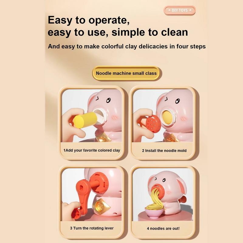 Pig Shape 3D Plasticine Mold Modeling Clay Noodle Maker Diy Plastic Play Dough Tools Sets Toys Ice Cream Color Clay for Kids toy