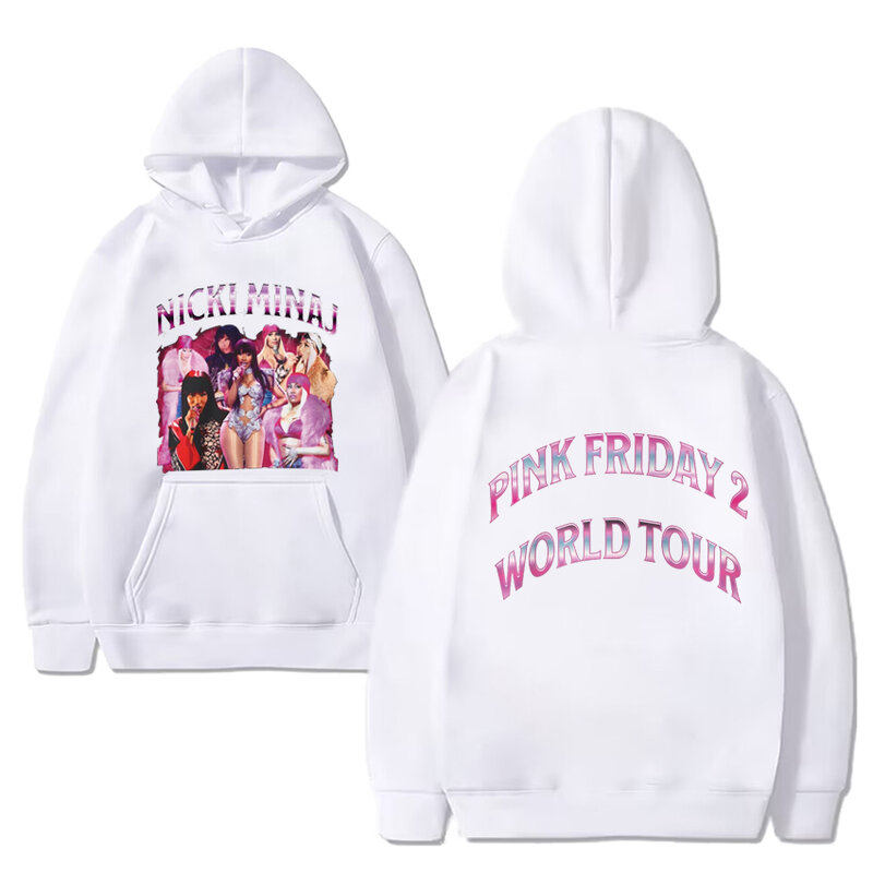 Hiphop Nicki Minaj Pink Friday 2 Mode Hoodie Mannen Vrouwen Herfst Winter Oversized Streetwear Unisex Fleece Pullover Met Lange Mouwen