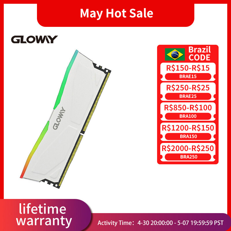 Gloway-Memoria RAM para ordenador de escritorio, 3200mhz, 3600mhz, RGB, DDR4 (8GBX2pcs), DIMM, 16GBx, 2 piezas