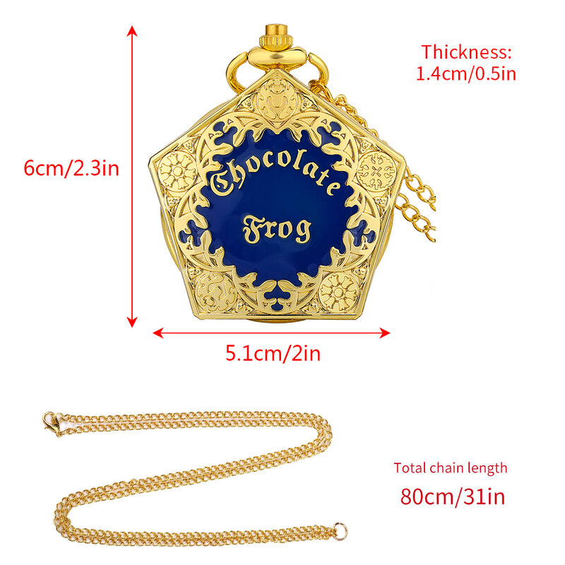 Montre de poche pendentif pentagone irrégulier pour homme, or de luxe, motif indien, collier à quartz, horloge de poche royale, cadeaux souvenirs