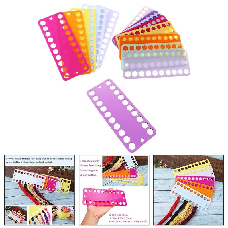 Placas De Rosqueamento De Plástico Colorido, Organizador De Fio Bordado, Organizar ou Armazenar, 2Pcs