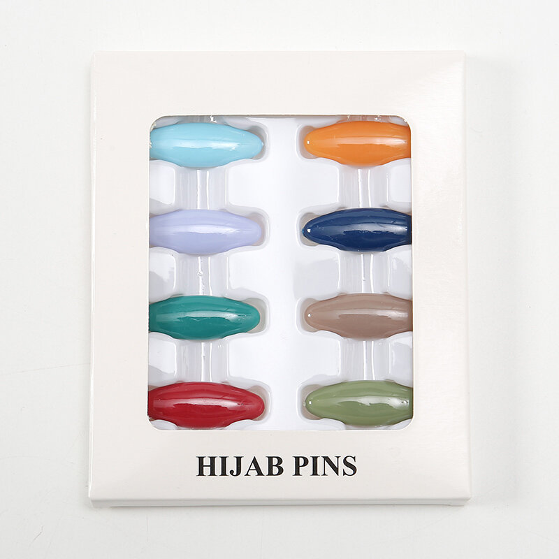 Hot Sale 8pcs/Bag Muslim Hijab Pins Brooch For Women Multicolor Plastic Safety Muslim Accessories Women Dressing Brooch