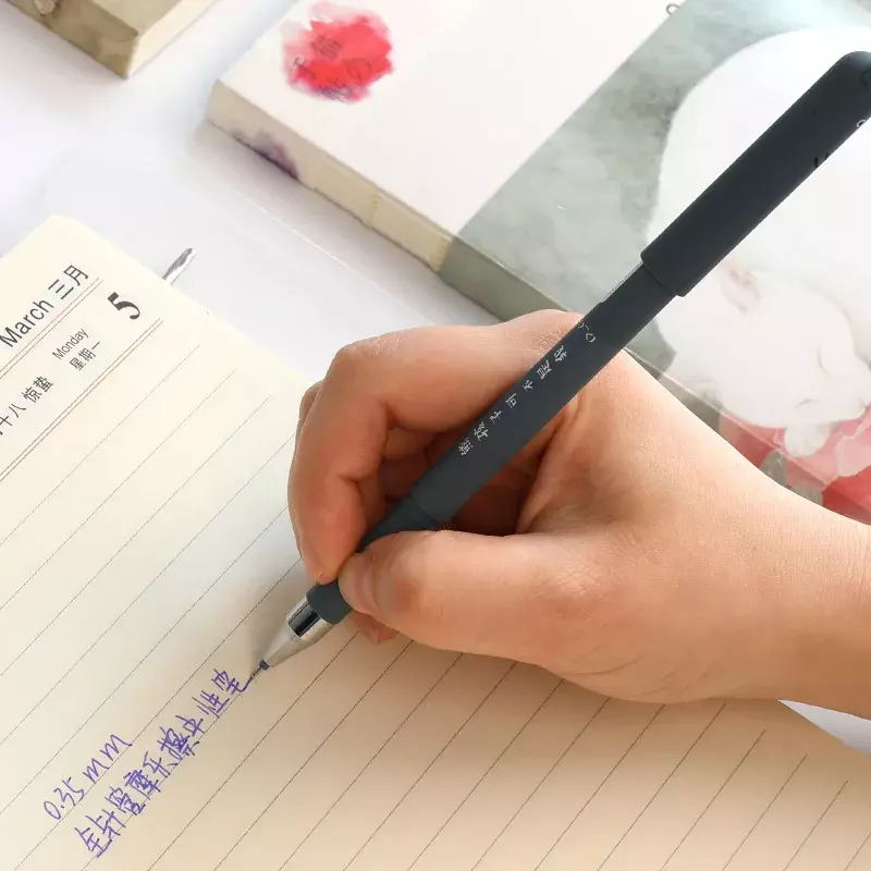 귀여운 돼지 곰 고양이 쥐 지울 수 있는 젤 펜, 학교 사무용품, 문구 선물, 0.35mm 블루 블랙 잉크, 4 개 세트