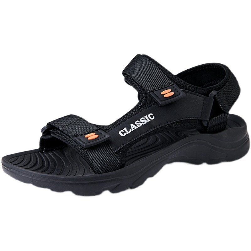 รองเท้าแตะผู้ชายใส่กลางแจ้งฤดูร้อน, รองเท้าลำลองแฟชั่นพื้นนุ่มกันลื่นรองเท้าแตะชายหาดไซส์39-46