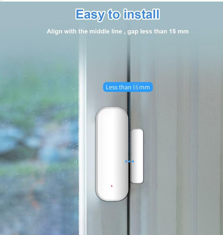Czujnik drzwi okienna Tuya Zigbee3.0 z baterią inteligentny System alarmowy w domu sterowanie głosowe przez Alexa Google Home Smart
