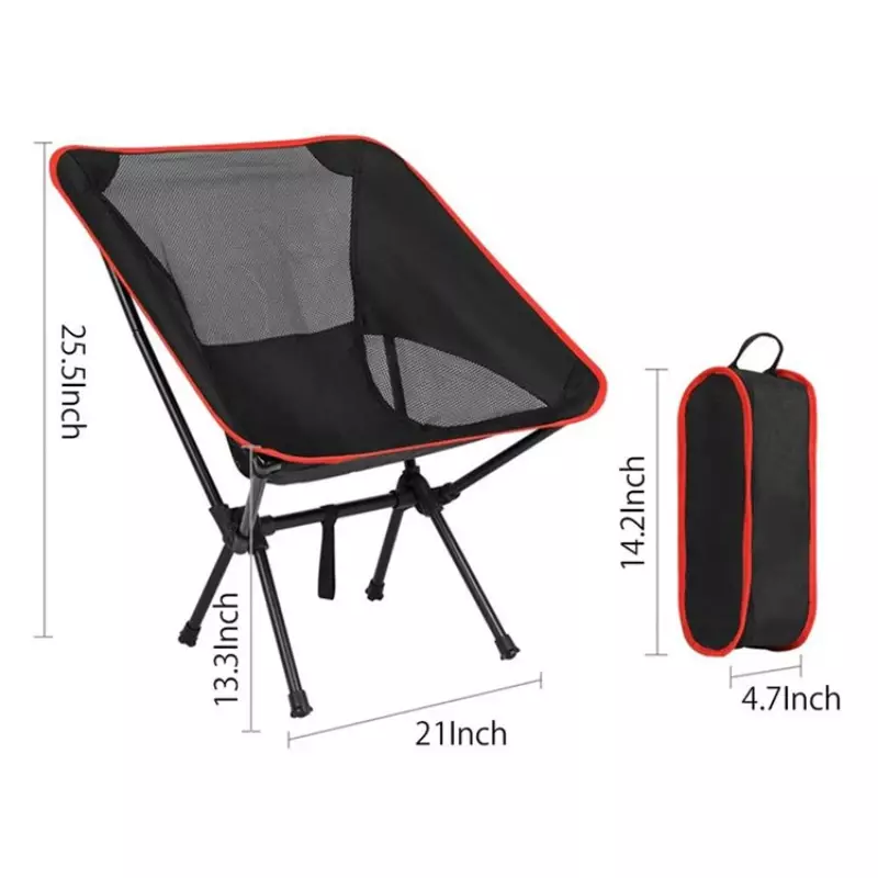Chaise lunaire pliante portable ultralégère avec poignées, chaises de camping en plein air, plage, pêche, voyage, randonnée, pique-nique, outils de siège