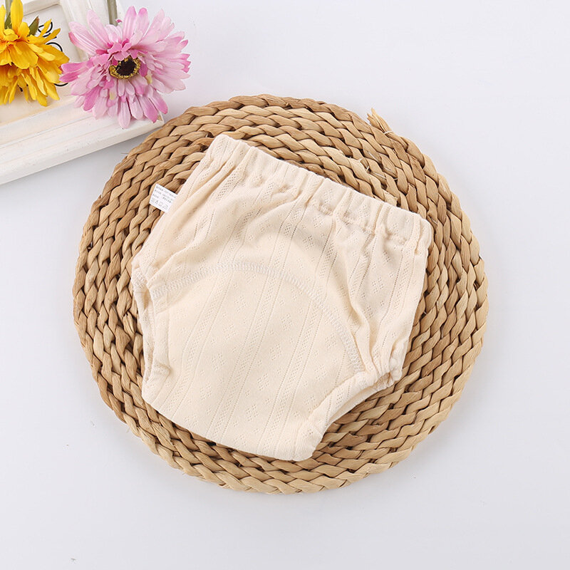 Baby Training Pants Solid Color Washable Underwear Cloth Diapers Reusable Nappies Infant Panties Baby Shorts Breathable Diapers