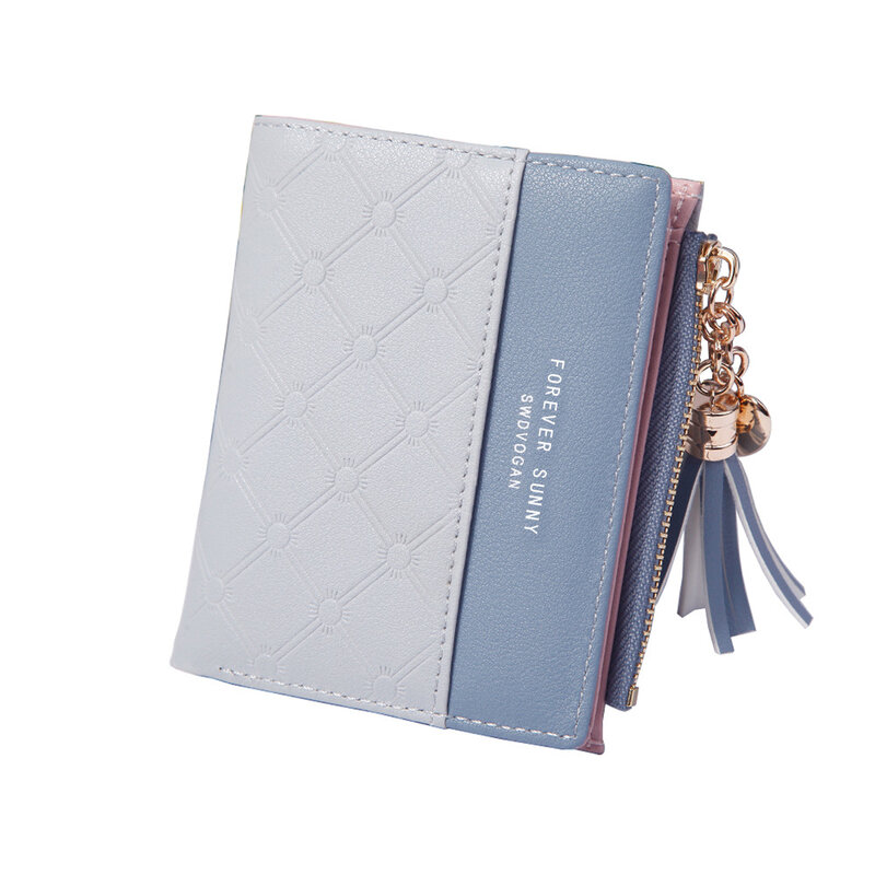 Women's Short Wallet, Girl's Zero Wallet, Contrasting Leather Hasp Wallet, Zipper Buckle Fashion Bag, Portable Small Wallet