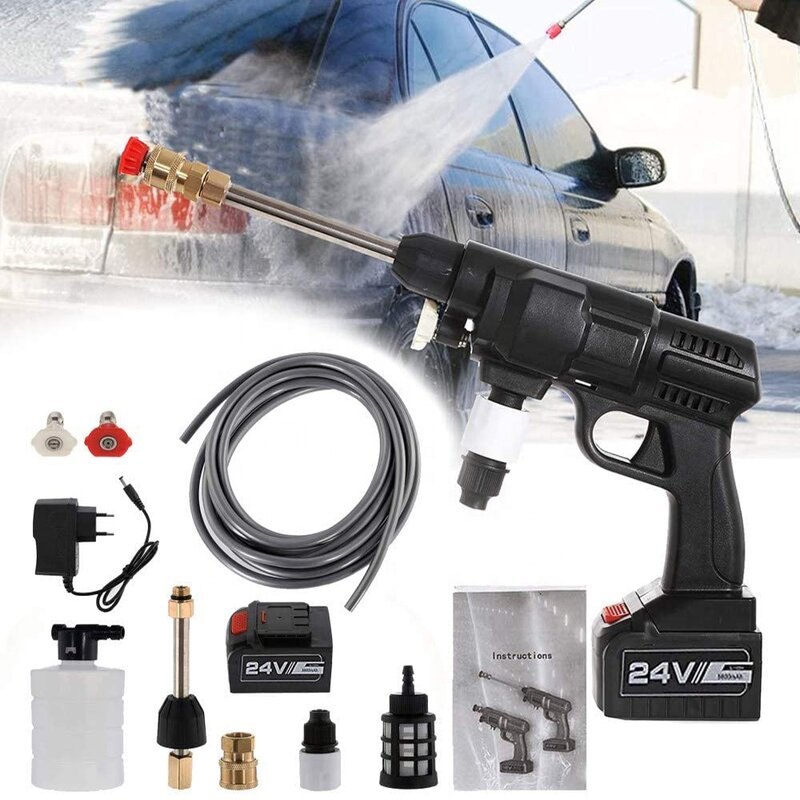 24V/48V Lithium Battery Wireless Portable Car Wash Spray car wash Gun, High Pressure car Washer.