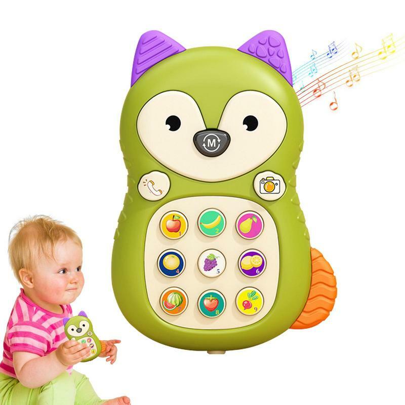 Juguete para teléfono móvil, mordedor con teléfono bonito, juguete de voz Musical, juguete interactivo de aprendizaje con sonido y luz, regalo de Navidad para niños