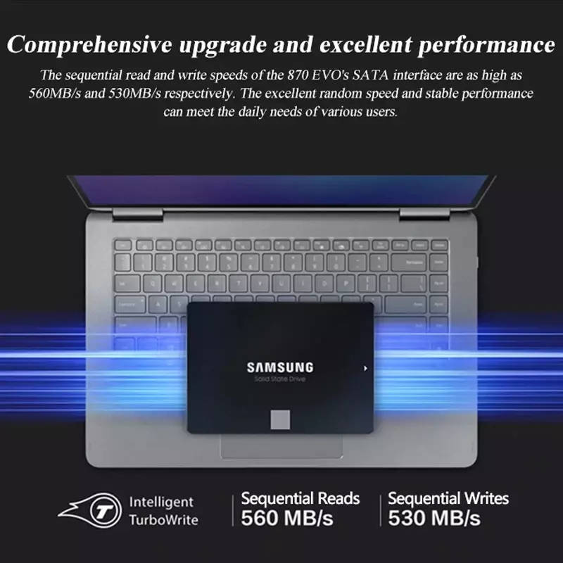 Samsung-SSD interno 870, 1 também, 2 também, 250gb, 500gb, disco rígido, sata3, 2,5 polegadas, para laptop, desktop, pc, mlc