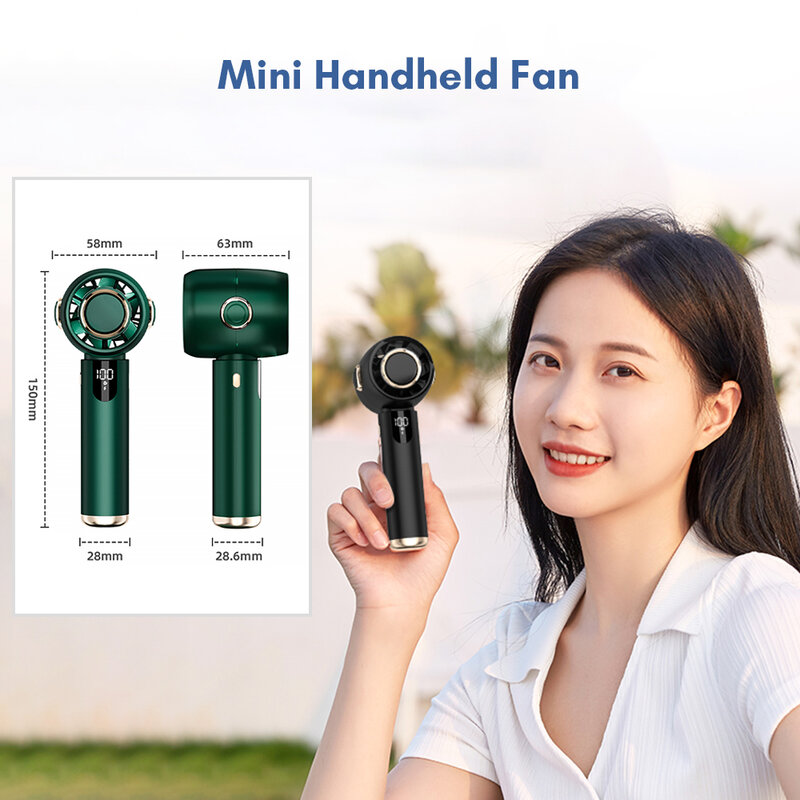 2024 Xiaomi LED Screen 2000mAh Portable Fan Rechargeable Hand Held Fan Portable Air Cooler Air Conditioner for Travelling Office
