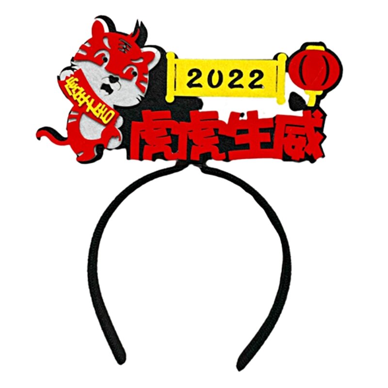 2022 feliz ano bandana luminosa iluminar carta argola cabelo foto adereços ano chinês fontes festa