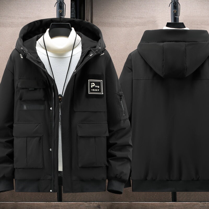 特大のフード付きジャケット,厚くてゆったりとしたコート,大きいサイズ,暖かい,冬