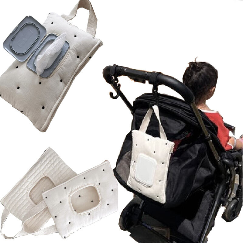 Caja de pañuelos montada en el coche para bebé, bolsa de toalla de papel, portátil, extraíble, bolsas de pañales, accesorios para cochecito