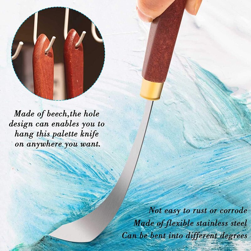 2 Pcs Painting Scraper Knife Stainless Steel Painting Mixing Scrapers Palette Painting Knife For Painting Art Tool