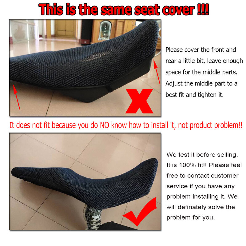 Motorcycle Accessories Rear Seat Cowl Cover Waterproof Insulation Net 3D Mesh Net Protector  For Kawasaki J300 J125 J 300 125