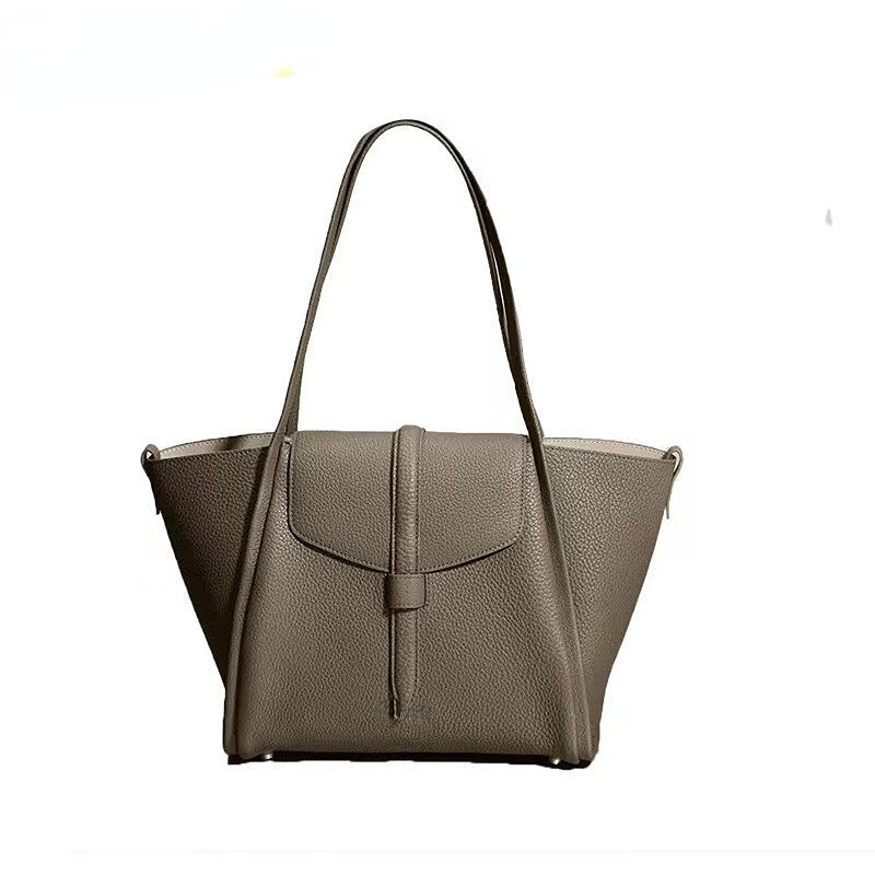 MKCCCKA Basket bag  2024 new Tote bag Female designer large capacity Cowhide handbag shoulder bag Commuter bag Genuine leather