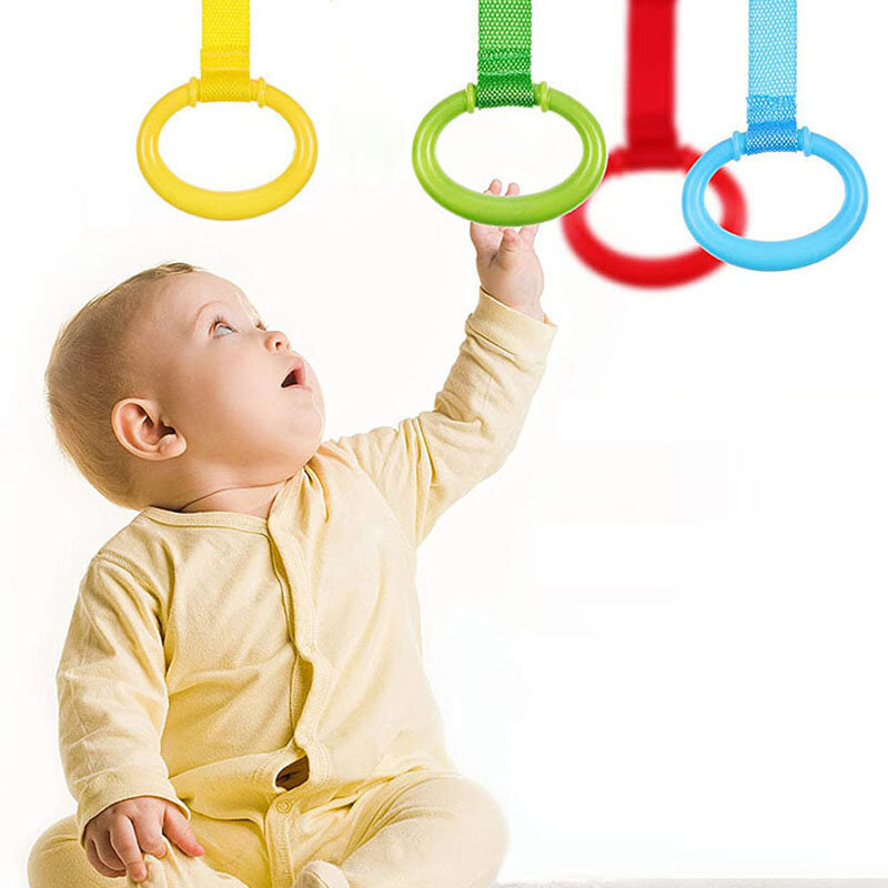 1 pçs puxar anel para playpen bebê berço ganchos uso geral ganchos brinquedos do bebê pingentes anéis de cama ganchos anel de suspensão ajuda bebê carrinho