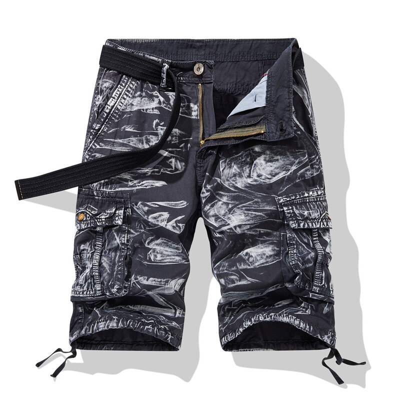 Pantaloni Cargo maschili pantaloncini al ginocchio pantaloncini estivi classici tasche Multiple pantaloni in cotone di grandi dimensioni