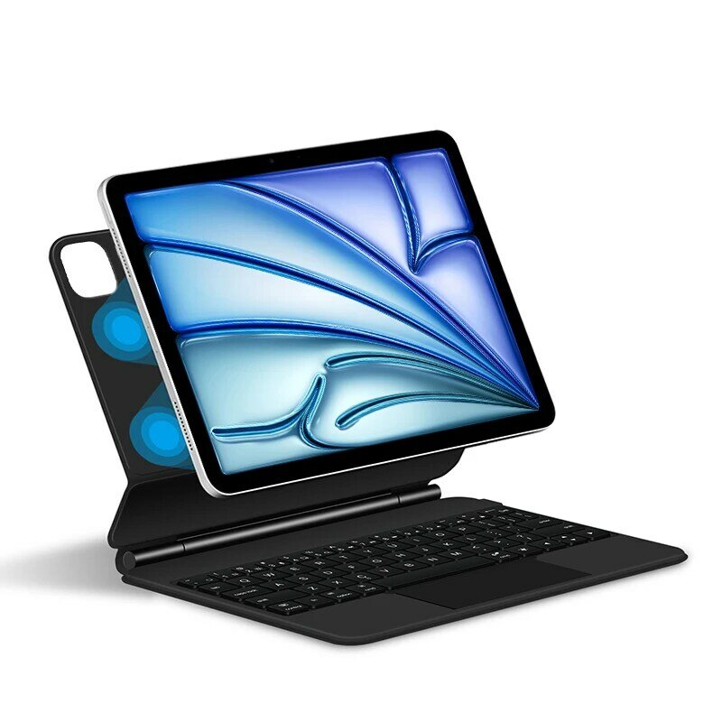 Волшебная клавиатура Folio для нового iPad Air 11 2024 Air 6 поколения 11 дюймов, умная телефонная клавиатура с португальской, испанской, ивритом, арабской, немецкой раскладкой
