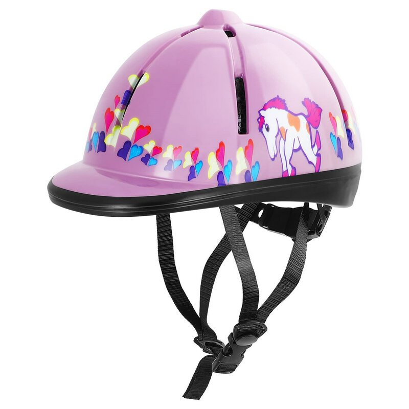 หมวกกันน็อคขี่ม้าแบบปรับได้ใหม่หมวกกันน็อคครึ่งใบสำหรับเด็กป้องกันขนาด48-54ซม. ทนทานระบายอากาศได้ดี