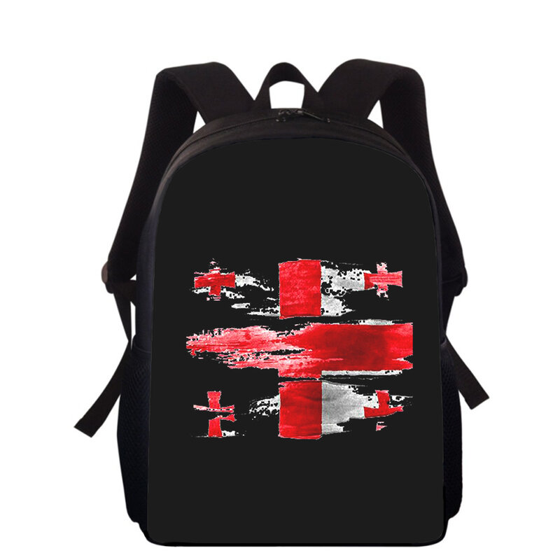 Ransel anak laki-laki perempuan, tas sekolah dasar, tas punggung pelajar, tas buku sekolah motif 3D 15 "Bendera Georgia