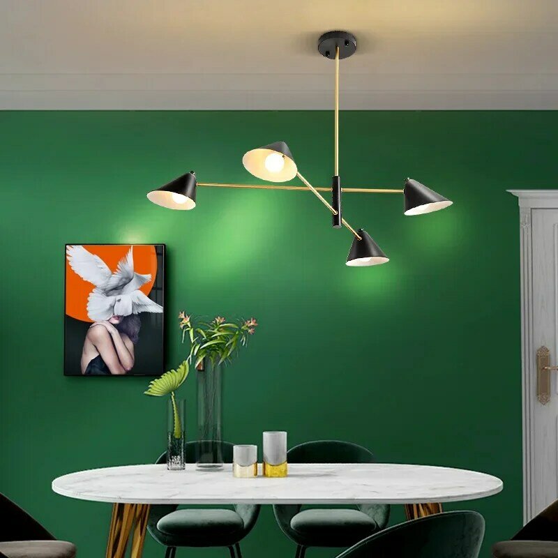 مخروط الشكل قلادة ضوء الإبداعية شخصية الفن المنزل غرفة المعيشة الثريا مصمم الحد الأدنى جو غرفة الطعام مصباح