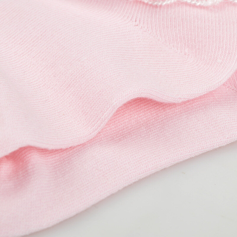 Kaus Kaki Bersirkulasi Jaring Princess Ruffle Renda Katun 3 Pasang Kaus Kaki Pendek Pergelangan Kaki Anak-anak Bayi Perempuan Pink Putih Balita