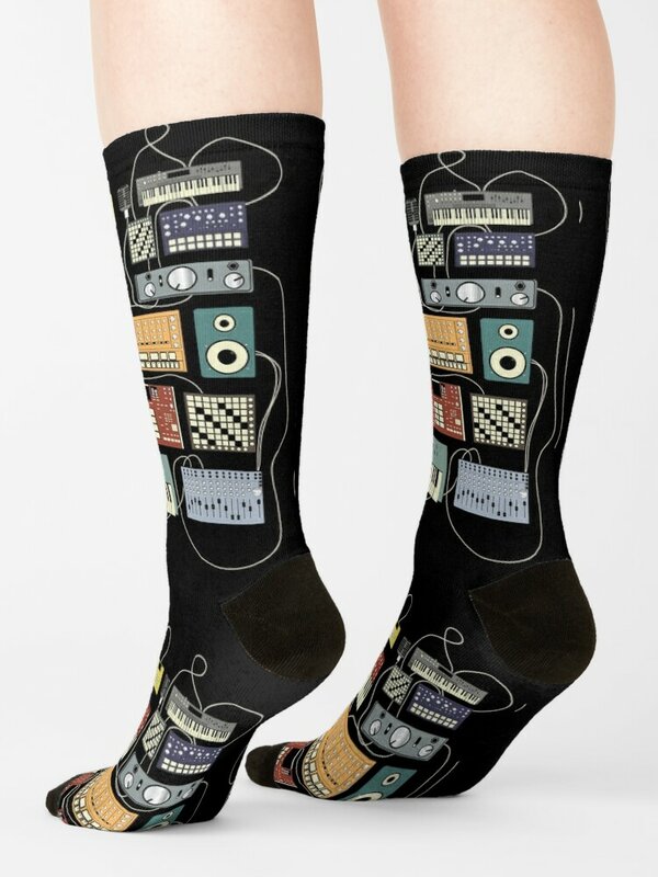 Elektronische Musiker Synthesizer und Drum Machine DJ Socken Gym Socken Socken mit Print Designer Mann Socken Frauen